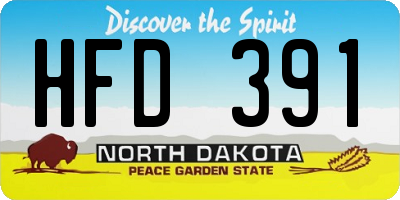 ND license plate HFD391
