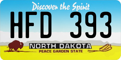 ND license plate HFD393