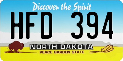 ND license plate HFD394