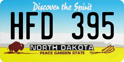 ND license plate HFD395