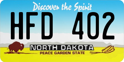 ND license plate HFD402