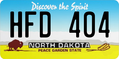 ND license plate HFD404