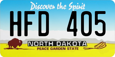 ND license plate HFD405