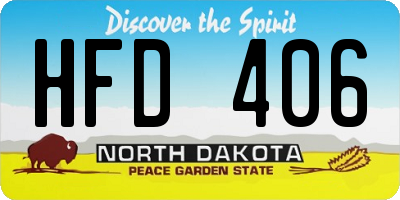 ND license plate HFD406