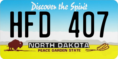 ND license plate HFD407