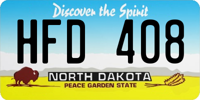ND license plate HFD408