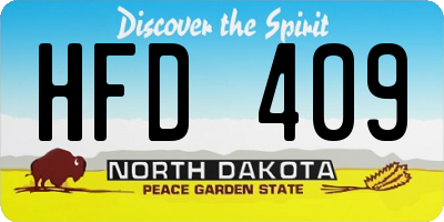 ND license plate HFD409