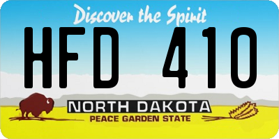 ND license plate HFD410