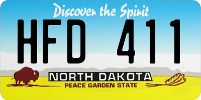ND license plate HFD411