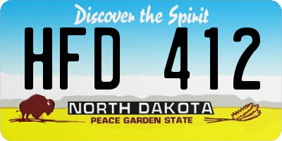 ND license plate HFD412