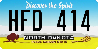 ND license plate HFD414