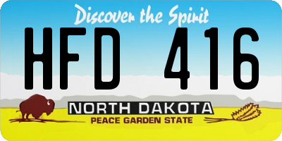ND license plate HFD416