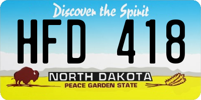 ND license plate HFD418