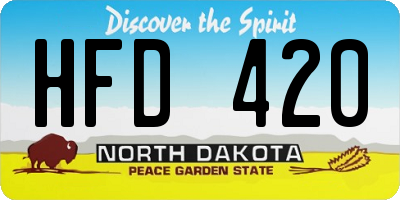 ND license plate HFD420