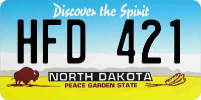 ND license plate HFD421