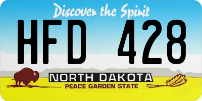 ND license plate HFD428