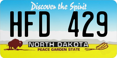 ND license plate HFD429