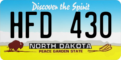 ND license plate HFD430