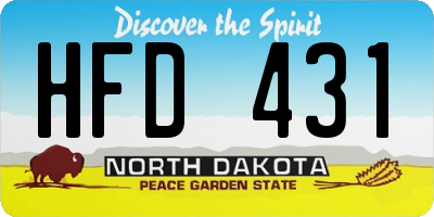 ND license plate HFD431