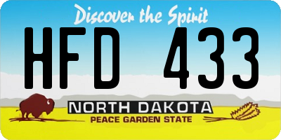 ND license plate HFD433