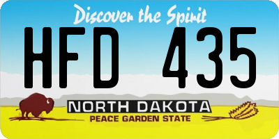 ND license plate HFD435