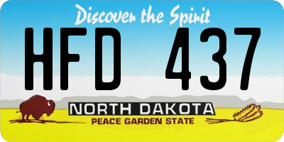 ND license plate HFD437