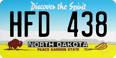 ND license plate HFD438