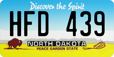 ND license plate HFD439