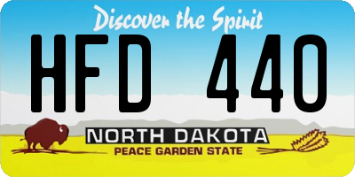 ND license plate HFD440
