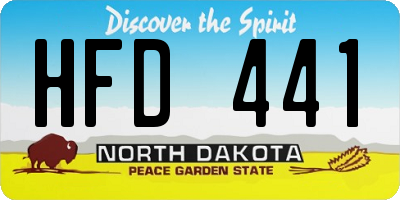 ND license plate HFD441