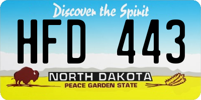 ND license plate HFD443