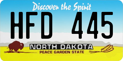 ND license plate HFD445