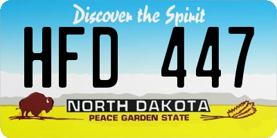 ND license plate HFD447