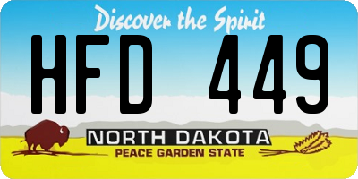 ND license plate HFD449