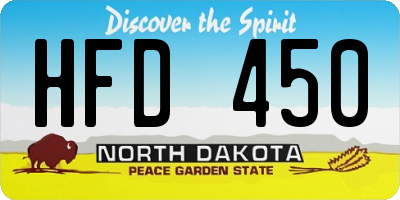 ND license plate HFD450