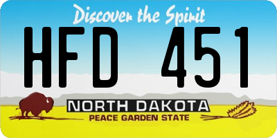 ND license plate HFD451