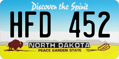 ND license plate HFD452