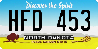 ND license plate HFD453