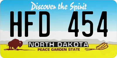 ND license plate HFD454