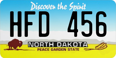 ND license plate HFD456