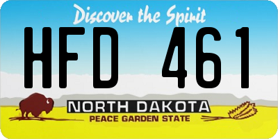 ND license plate HFD461