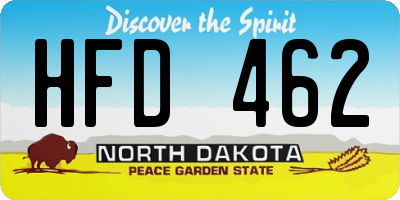 ND license plate HFD462