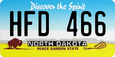 ND license plate HFD466