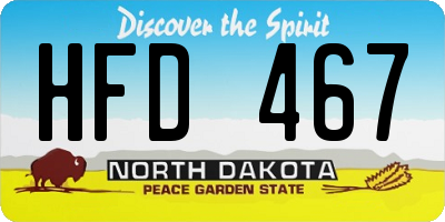 ND license plate HFD467
