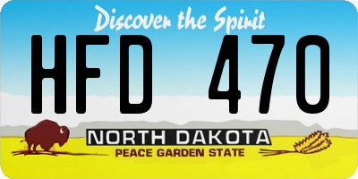 ND license plate HFD470