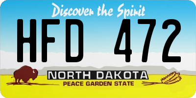 ND license plate HFD472