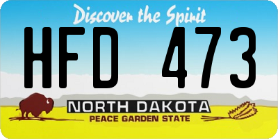 ND license plate HFD473