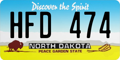 ND license plate HFD474