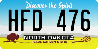 ND license plate HFD476