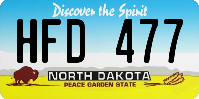 ND license plate HFD477